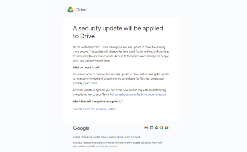 Google Drive Updates Example