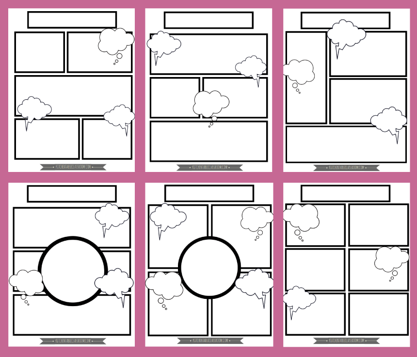 Comic Book Paper Templates - 100 Printable Layouts for Kids by Tim's  Printables