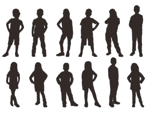 12 Free Realistic Silhouettes of Kids