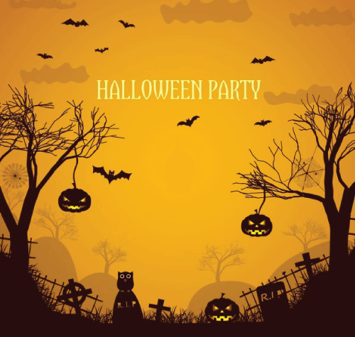 Halloween Party Silhouette Background Concept