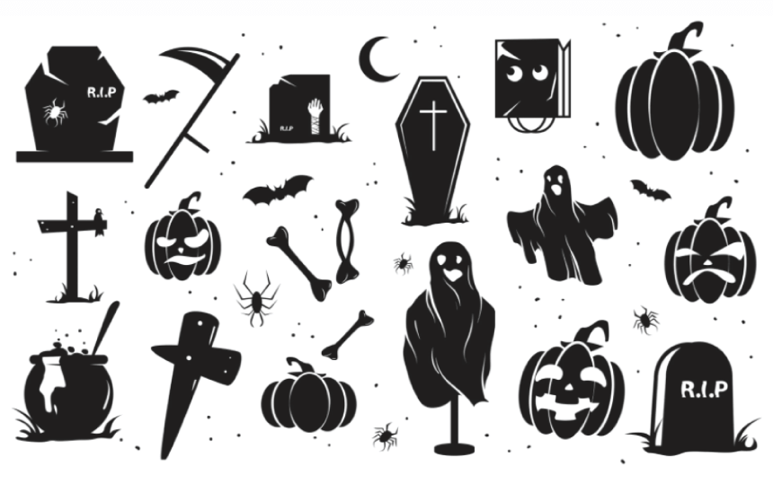 25 Spooky Halloween Free Shapes