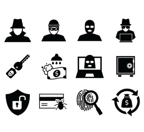 12 Cyber Security Free Outline Badges