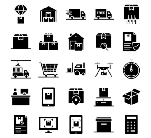 25 Free Logistics Outline Icons