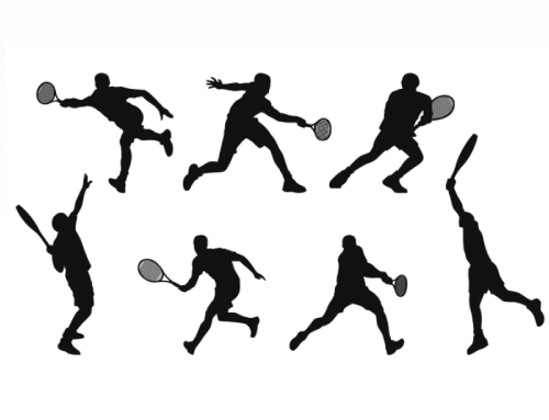 7 Tennis Players Free Shapes