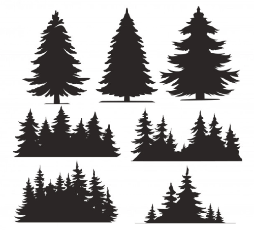 7 Winter Forest Free Background Shapes