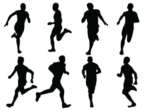 8 Runners Free Vector Shapes
