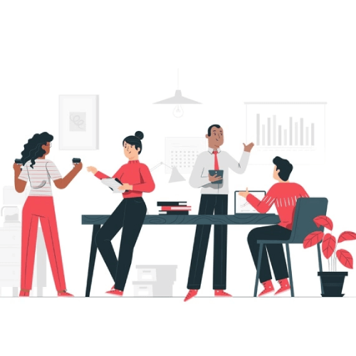 On the office concept illustration Free Vector