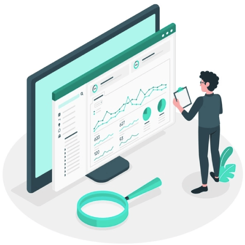 Site stats concept illustration Free Vector