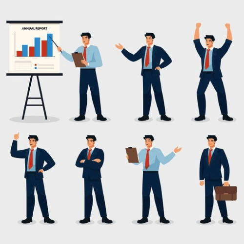 Flat business people collection Free Vector