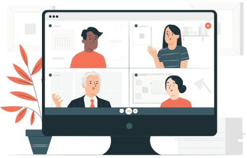 Group video concept illustration Free Vector