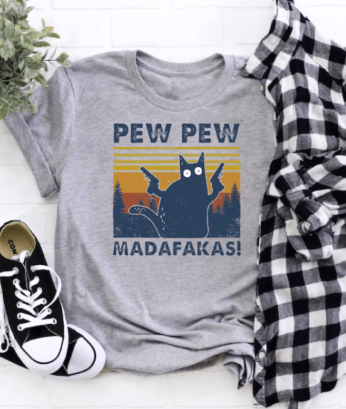 Other Creative T-Shirt Design Inspiration 1: Pew Pew Shirt by FlowerGardenGiftsUS on Etsy