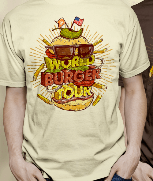 Other Creative T-Shirt Design Inspiration 4: Burger Tour Tshirt by Asael Varas on 99designs