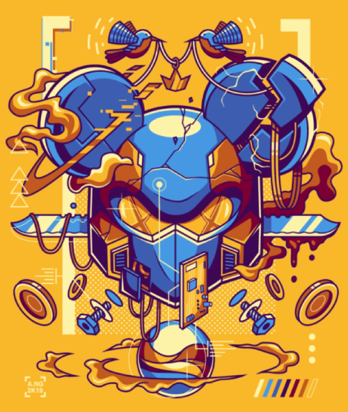 T-Shirt Illustration Design Ideas 19: Robot Mickey by Angga Tantama on Dribbble