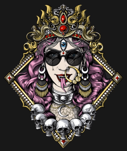 T-Shirt Illustration Design Ideas 8: Gothic Kali Goddess by Underheaven on TeePublic