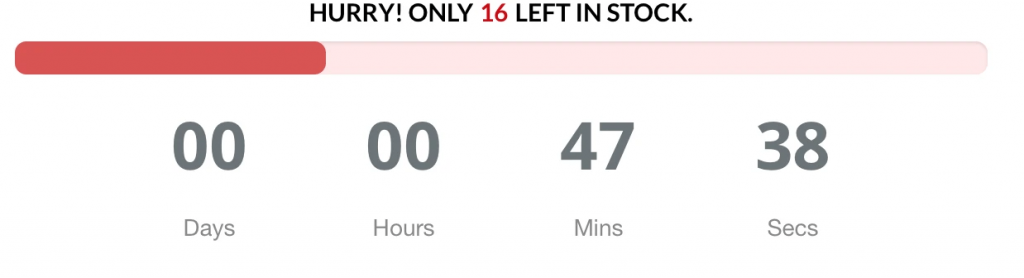 Faking “Limited Time Promotions”, “Limited Stock” or “Exclusive Discount”