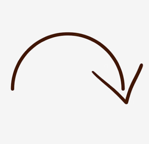 Curved  Hand-Drawn Arrow Tool Free PNG 