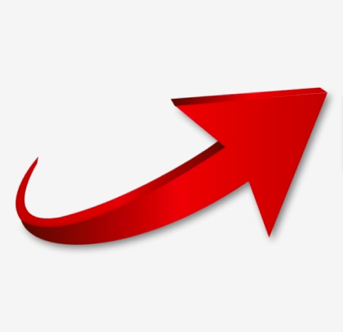 Red Curved Arrow Free PNG