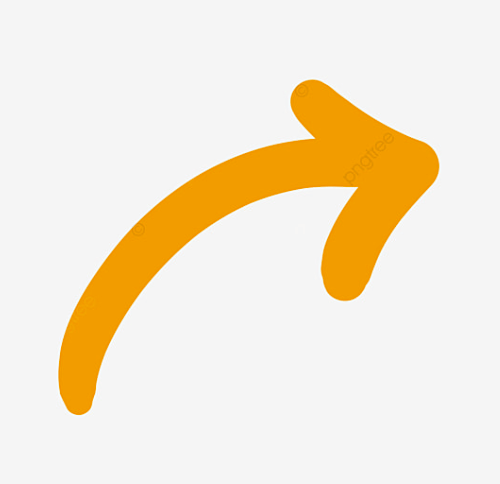 Orange Hand-Drawn Arrow Free PNG