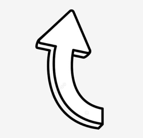 Upper Doddle-Style White Arrow Free PNG