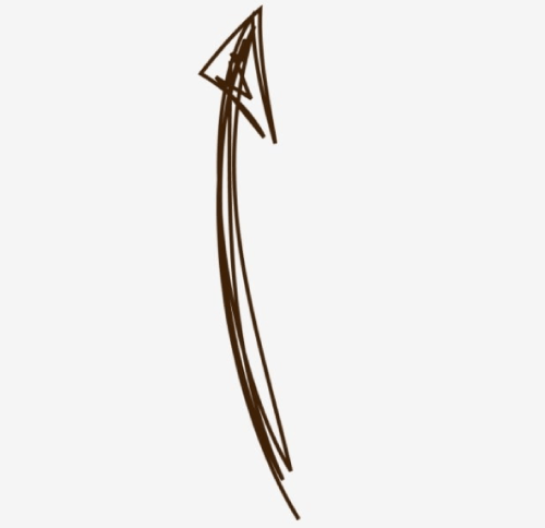 Hand-Drawn Sketch Curved Directional Arrow 