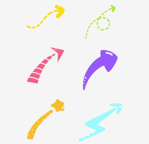  Set Of Cute Colorful Arrow Decorations PNG
