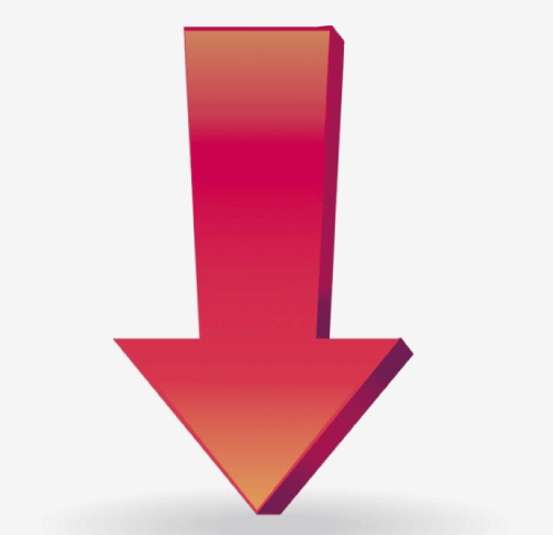 Red Gradient Down Arrow Free PNG