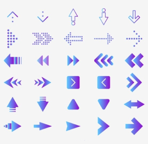 Gradient Arrow Set Free Vector and PNG