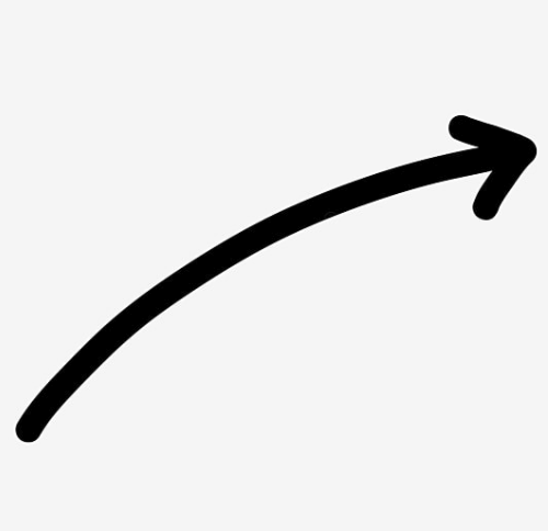 Forward Directional Hand-Drawn Curved Arrow Free PNG