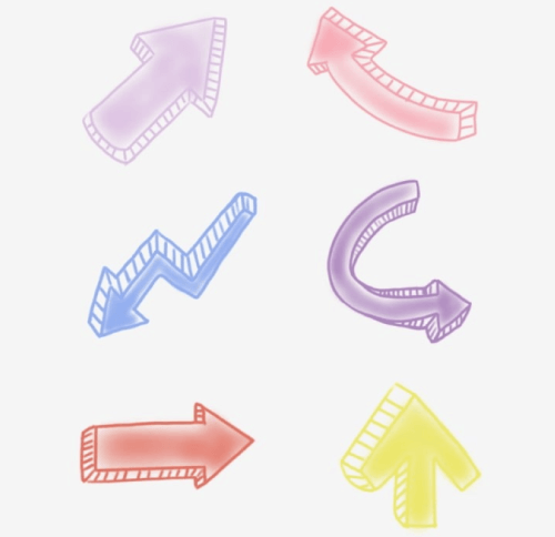 Hand-Drawn Stereo Doodle Arrows Free PNG