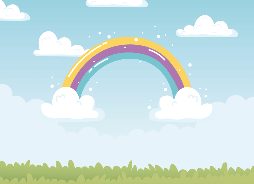 Rainbow Cartoon Sky 01