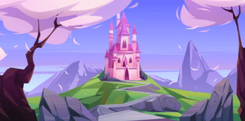 Free Spring Fantasy Castle Background