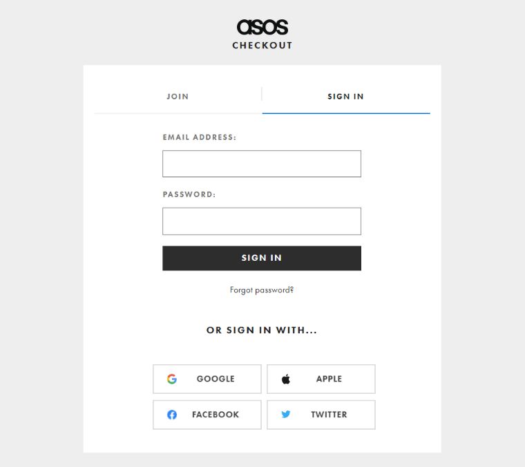 eCommerce checkout page with multiple way to pay