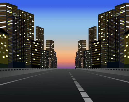 Sunset Night Skyscrapers Free Background
