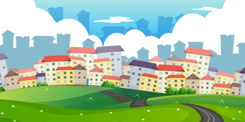 Free Colorful Cartoon Houses Background