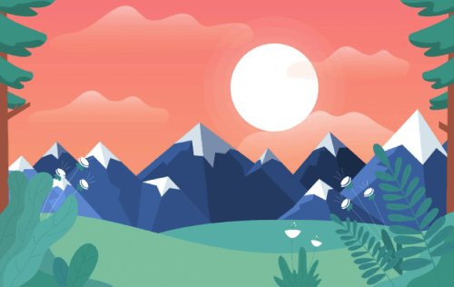 Cartoon Mountain Landscape Free Vector
