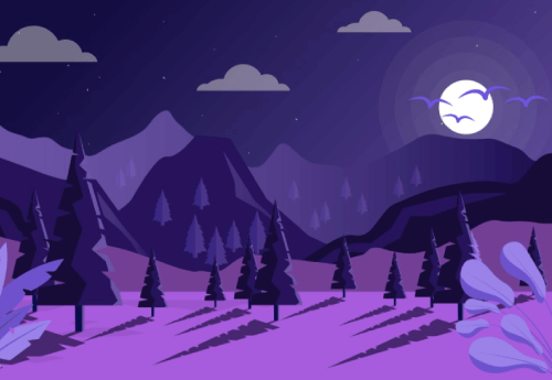 Free Dark Night Spooky Moon Cartoon Forest Landscape 