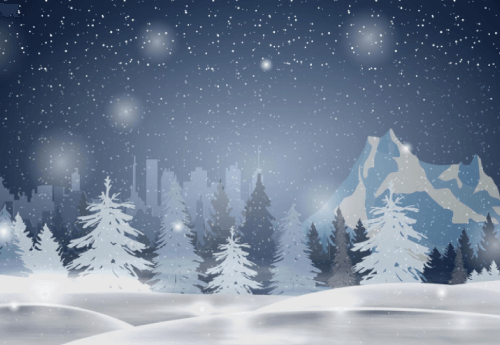 Snowy Winter Pine Forest Landscape Free Vector