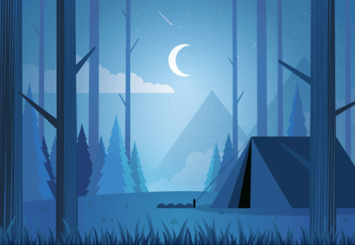 Camping Landscape Free Cartoon Background