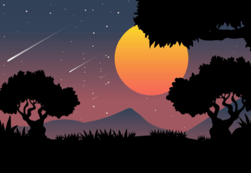 Night Moon Forest Free Background