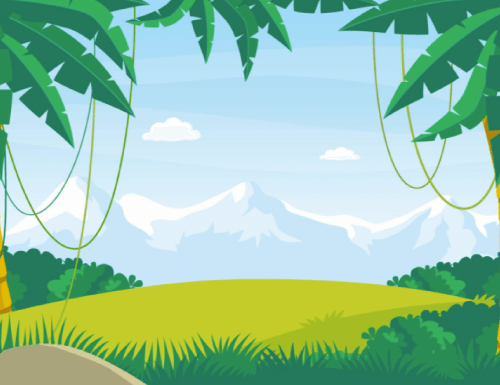 Cartoon Jungle Landscape Free Vector