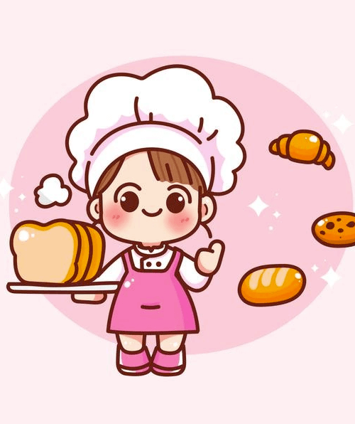Happy Cute Girl Chef Character