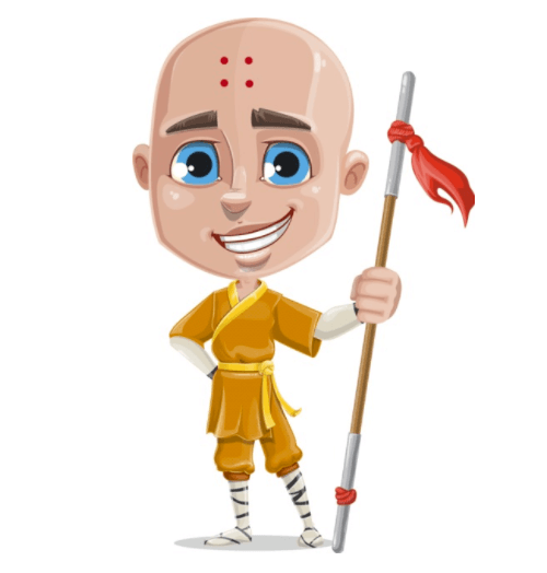 Monk Boy Cartoon Character Set