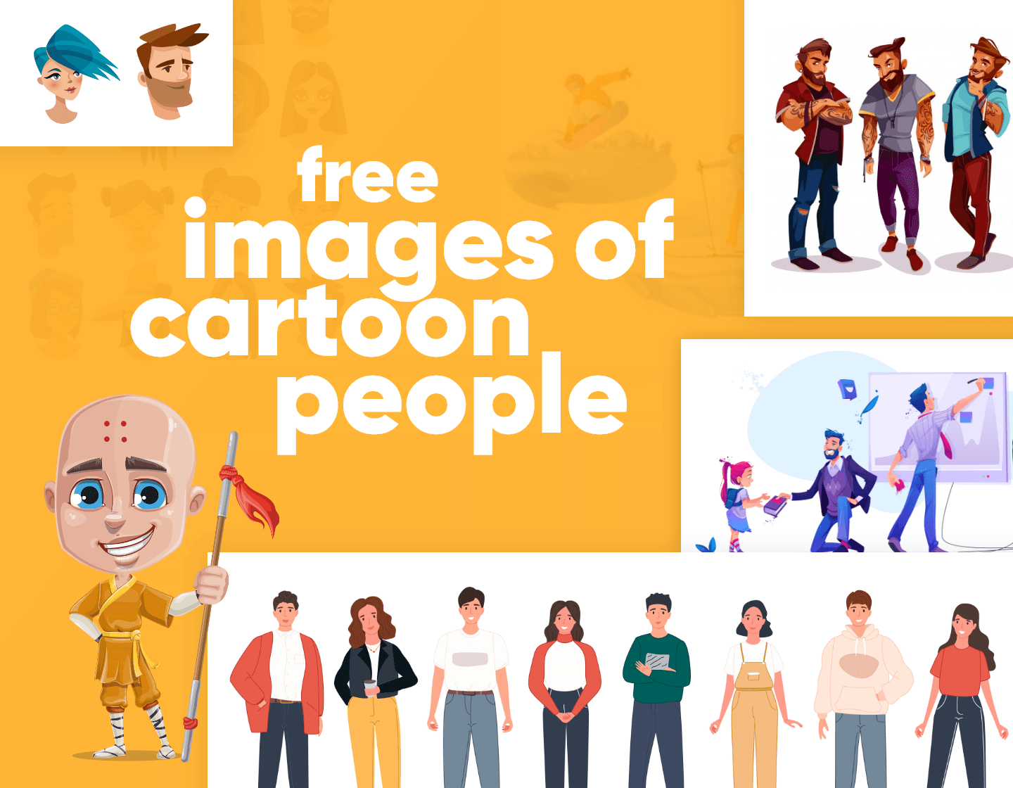 560+ Cartoon People Free Images to Download Now (Vector & PNG)