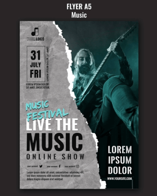 A5 Music Online Show Free Flyer