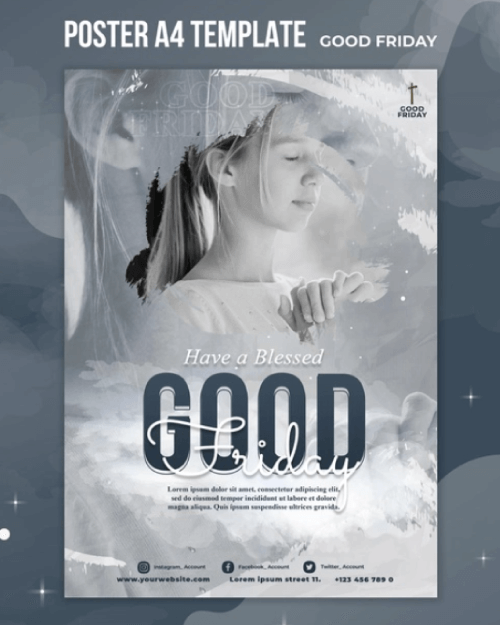 Good Friday A4 Free Religion Flyer Template