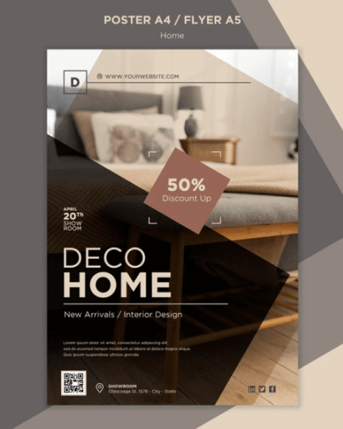 Free A4 5-Home Decoration Flyer Template