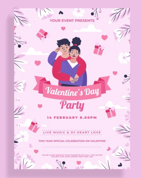 Valentine's Day Party Free Flyer