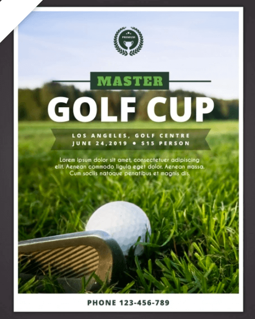 Golf  Master Cup Free Flyer Template