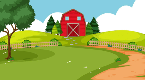 Wooden Barn Countryside Background Free Vector