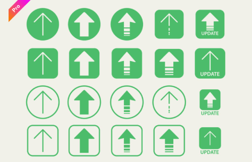 Green Arrows Set for Presentations